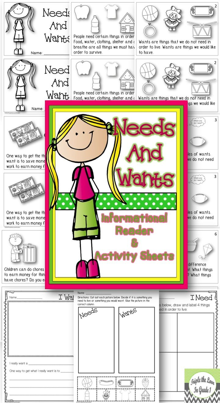 Needs And Wants Informational Reader &amp;amp; Activity Sheets