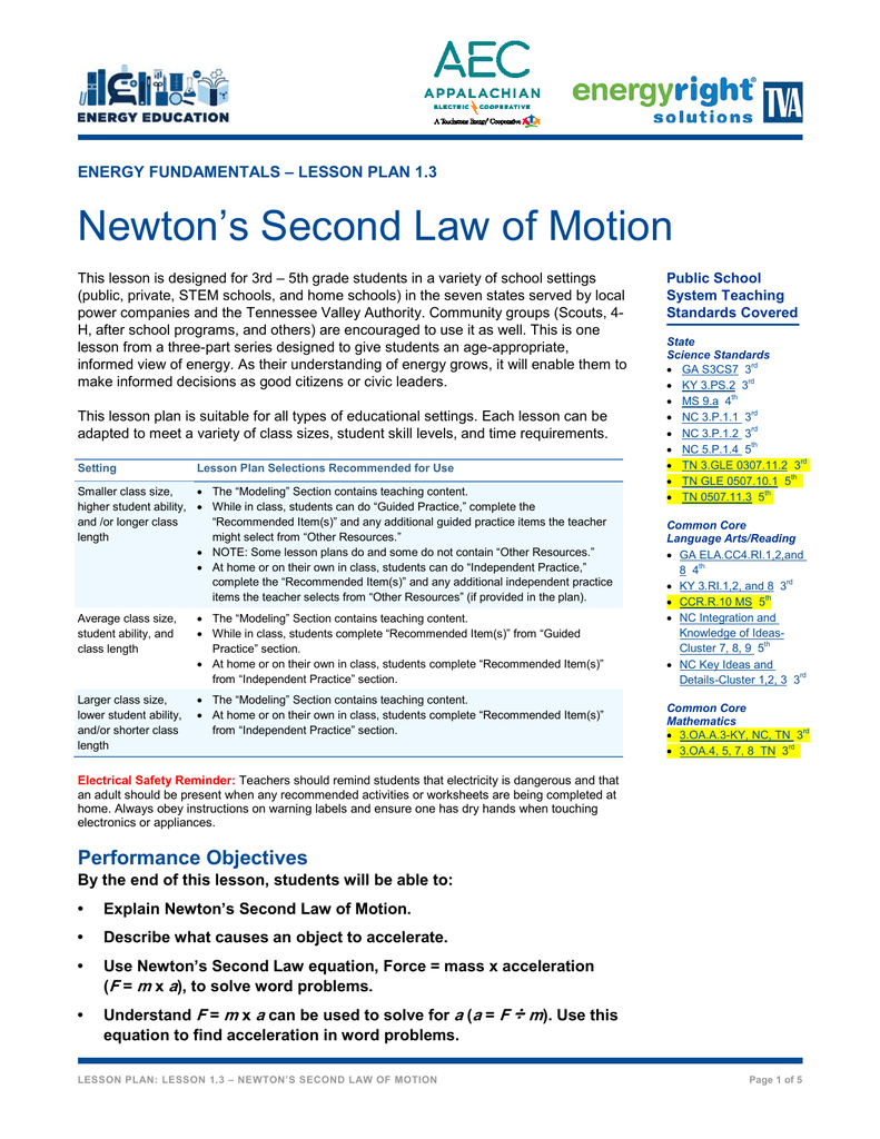 Newton`s Second Law Of Motion