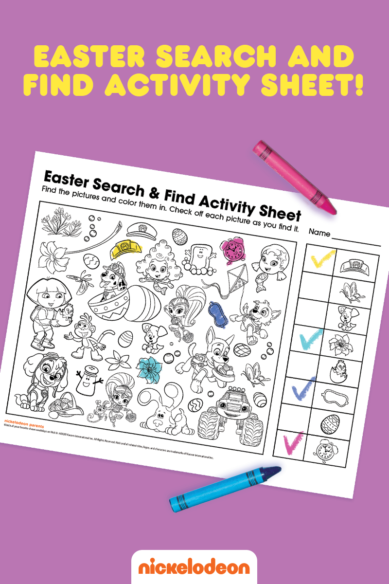 Nick Jr. Easter Search And Find | Preschool Activities
