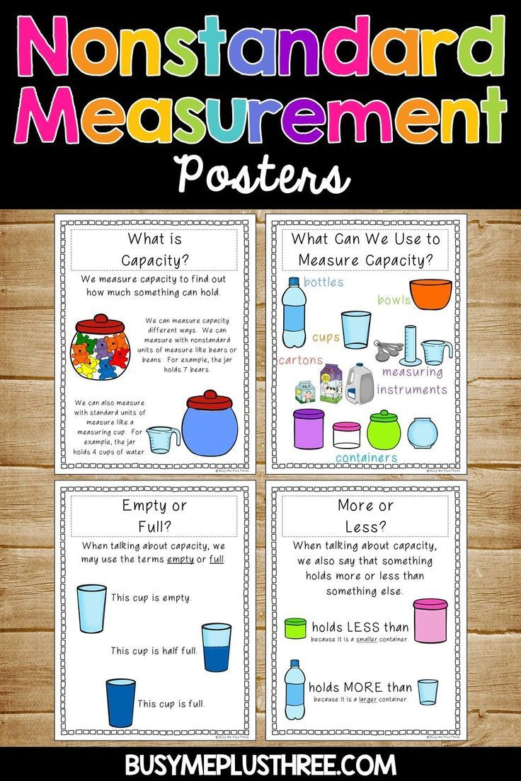 Nonstandard Capacity Unit For Kindergarten, 1St Measurement