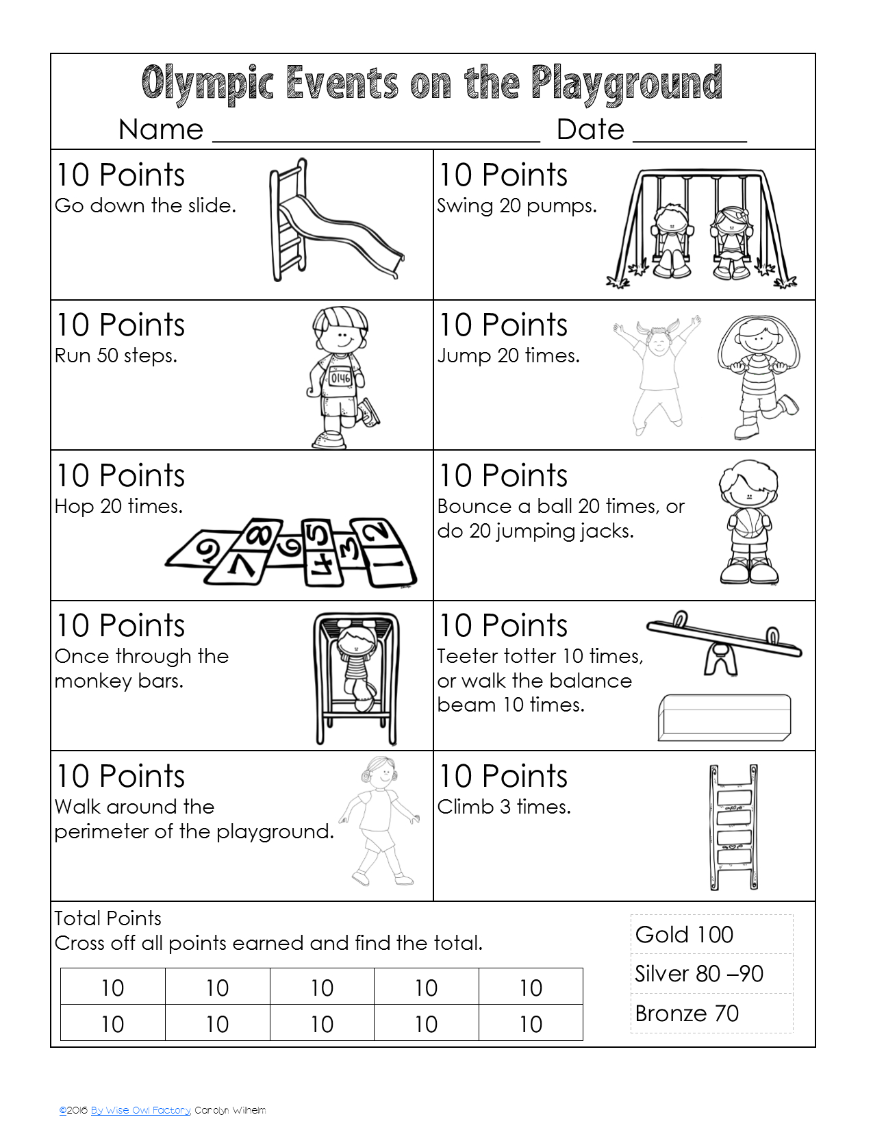 Olympic Vocabulary And Playground Activity Free Download