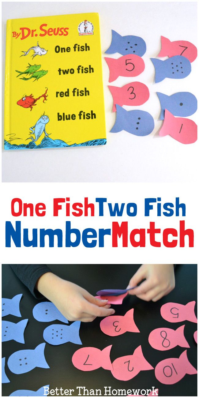 One Fish Two Fish Number Match | Dr Seuss Activities