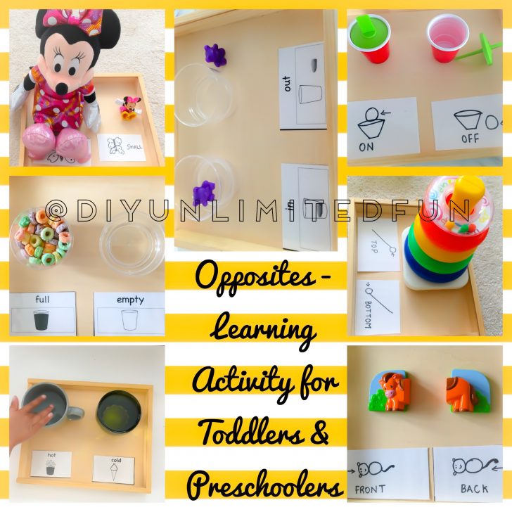 opposites learning activity for toddlers preschoolers lesson