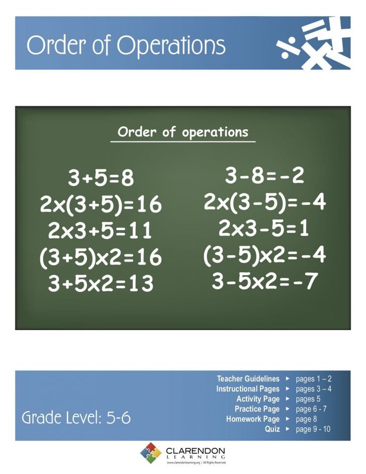 how to explain order of operations