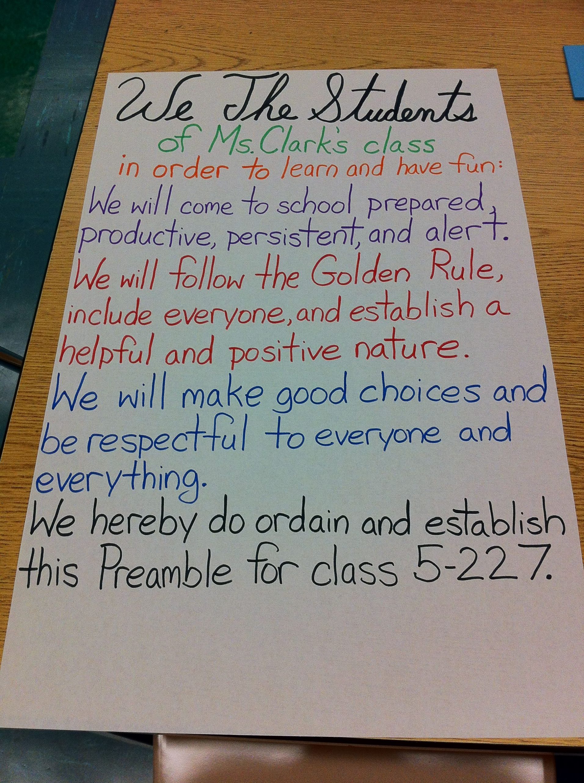 Our Class Preamble (We&amp;#039;ll Sign At The Bottom). | Social