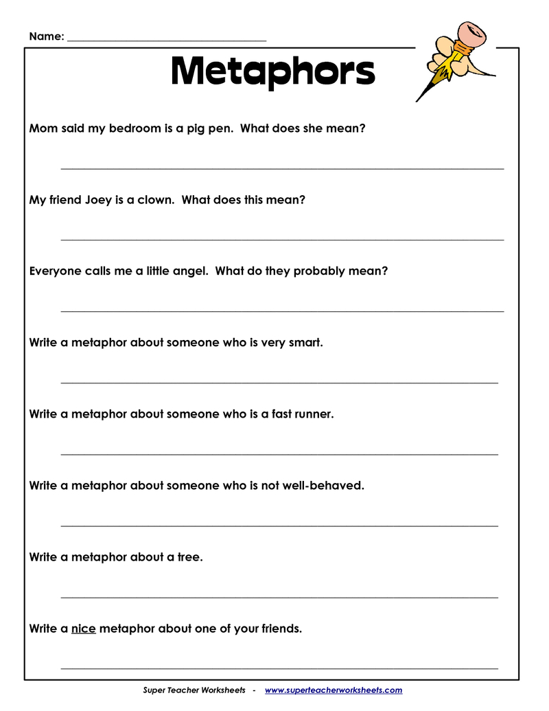 Page 2 - Metaphor Assessment | Similes And Metaphors