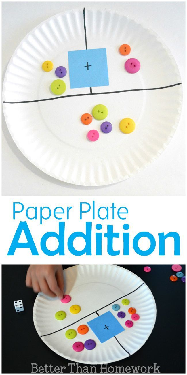 Paper Plate Addition Game | Math For Kids, Math Addition