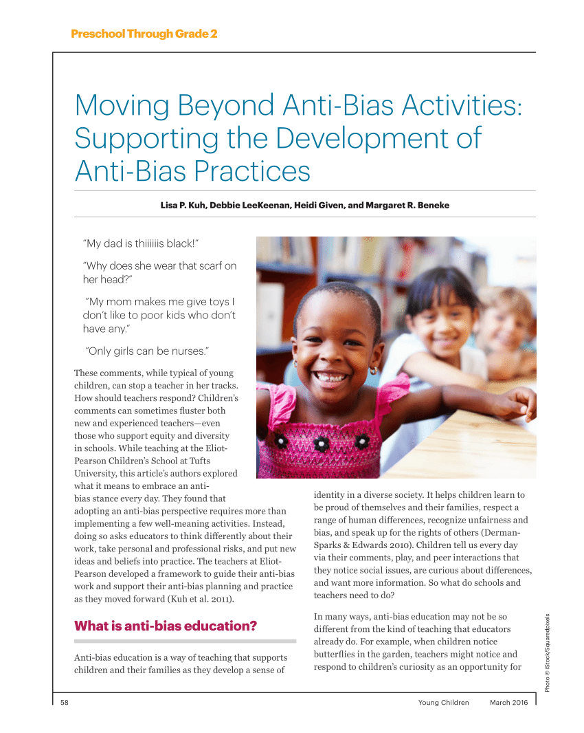 Pdf) Moving Beyond Anti-Bias Activities: Supporting The