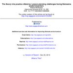 Pdf) The Theory Into Practice Dilemma: Lesson Planning