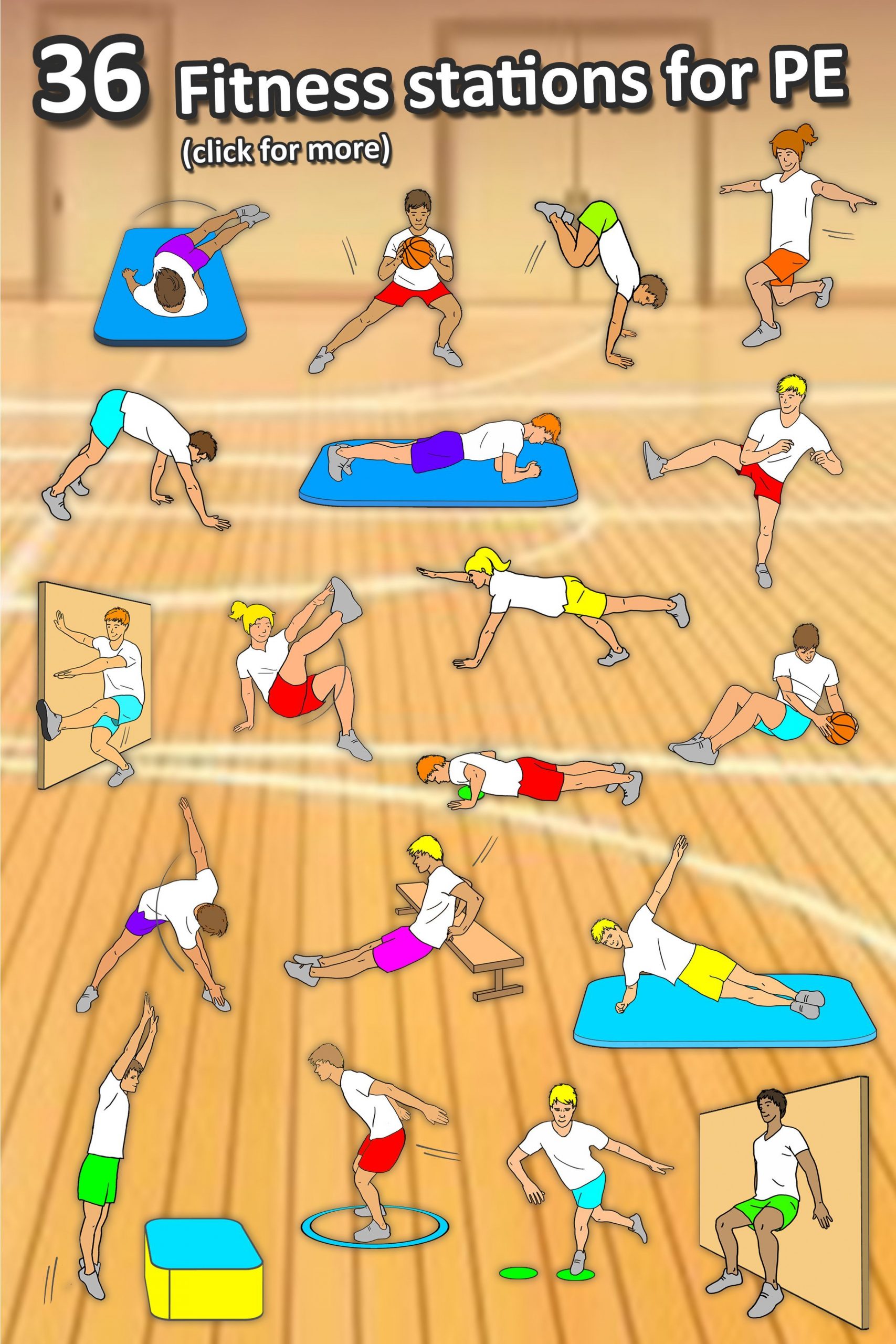 Pe Fitness Circuit Ideas - Printable Task Cards For Your