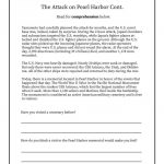Pearl Harbor Reading Worksheet 2 | Pearl Harbor, Teaching