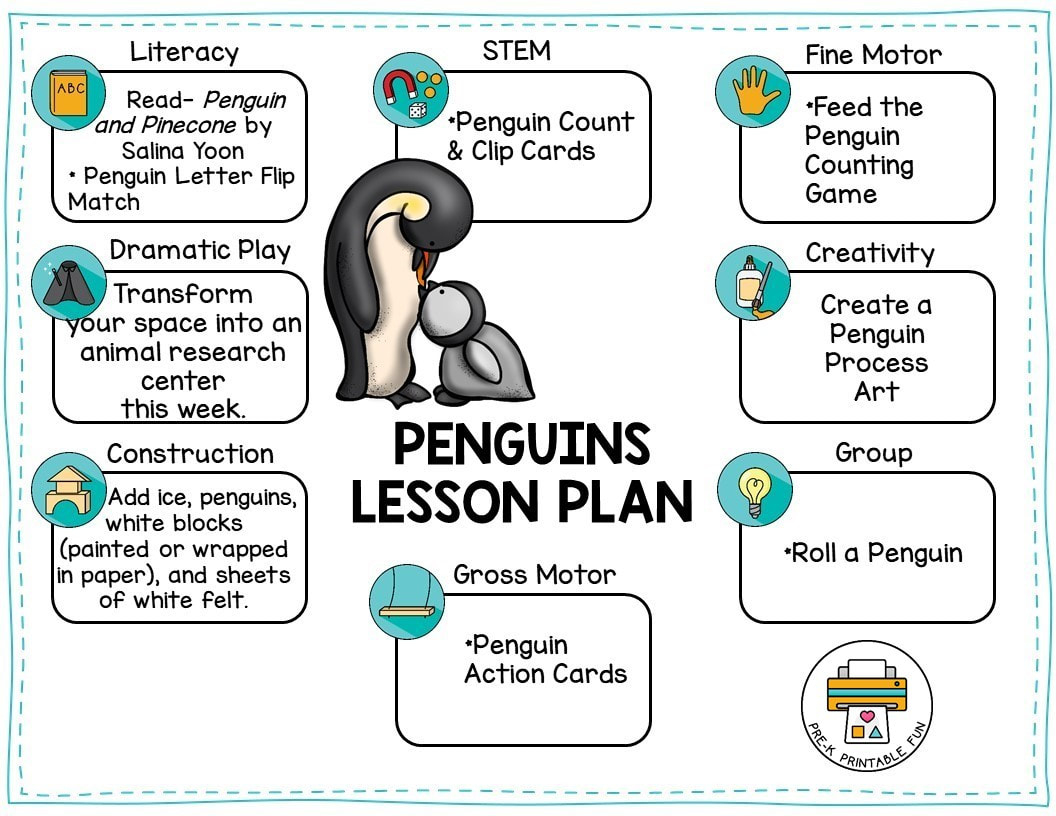 Penguin Lesson Planning Ideas - Pre-K Printable Fun