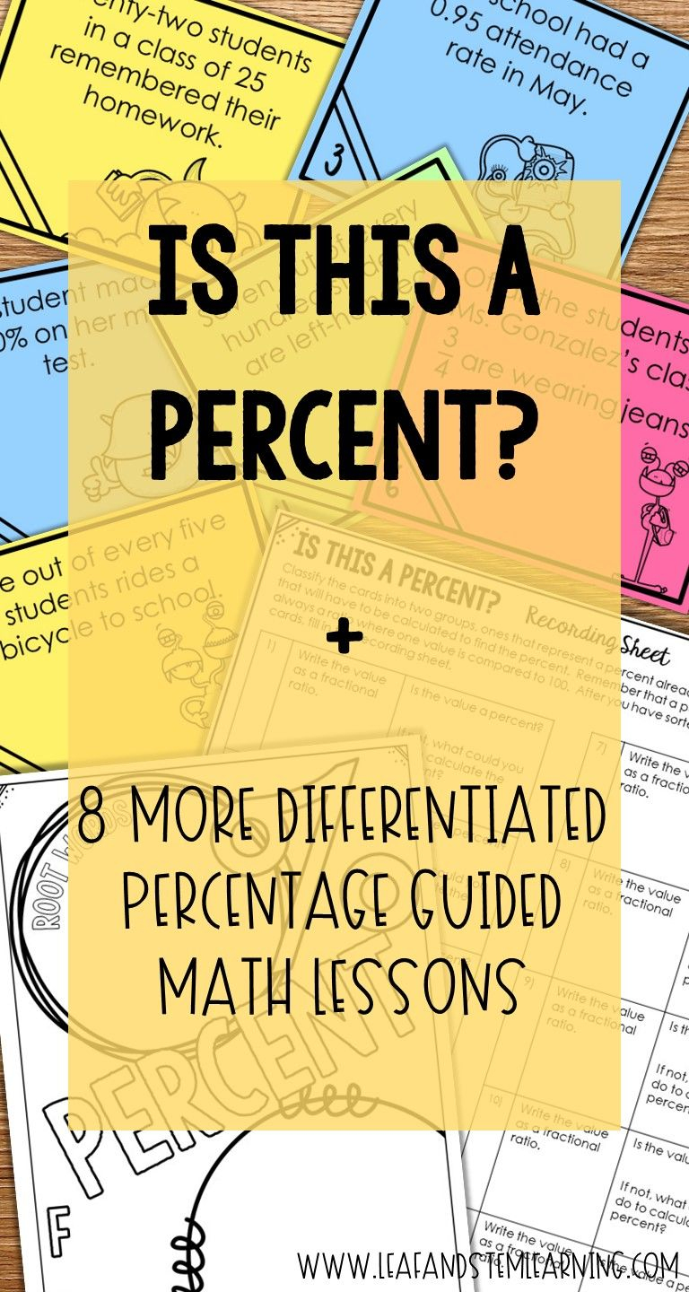 Percents Differentiated Lesson Activities And Centers | Math