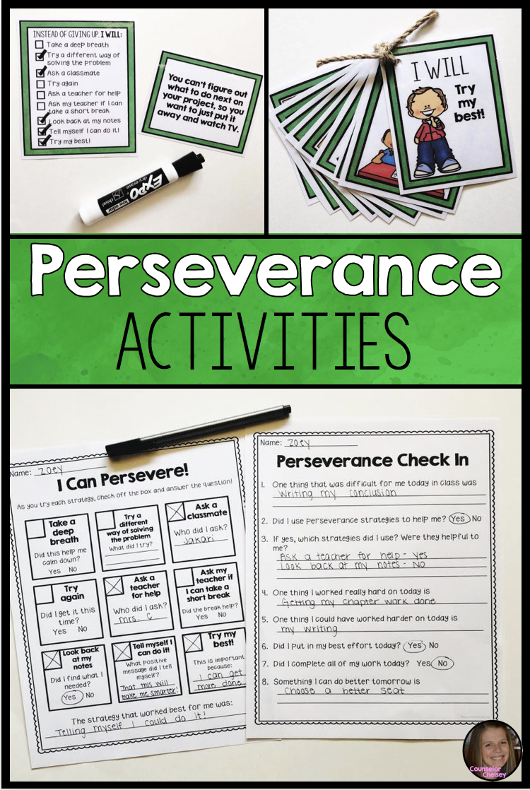 Perseverance Activities For Growth Mindset And Character