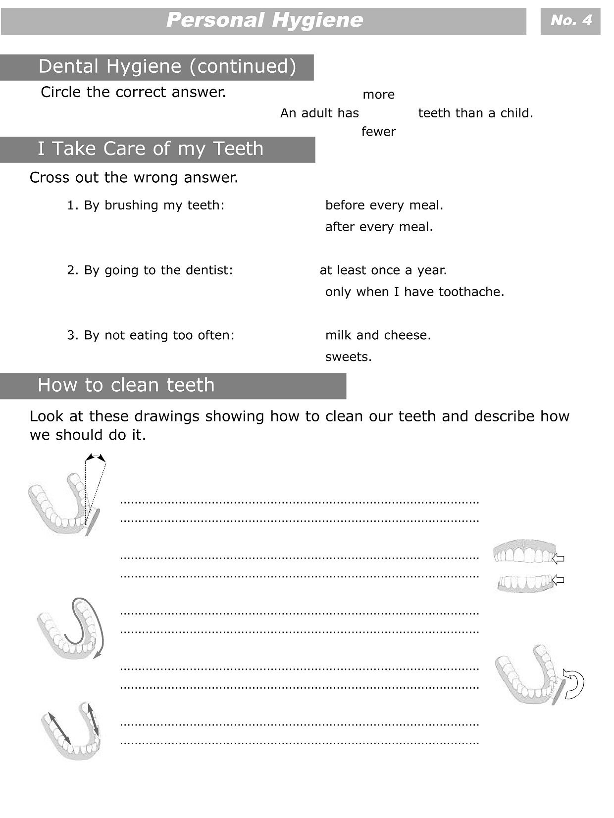 Personal Hygiene Worksheet For Kids Level 2 -4 (With Images