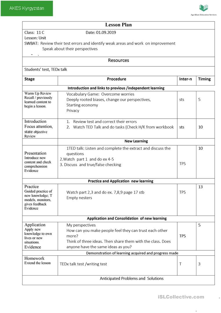 dating lesson plans esl