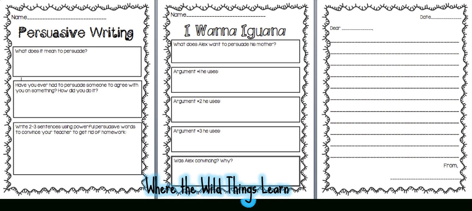 Persuasive Writing And Flash Freebie! - Where The Wild