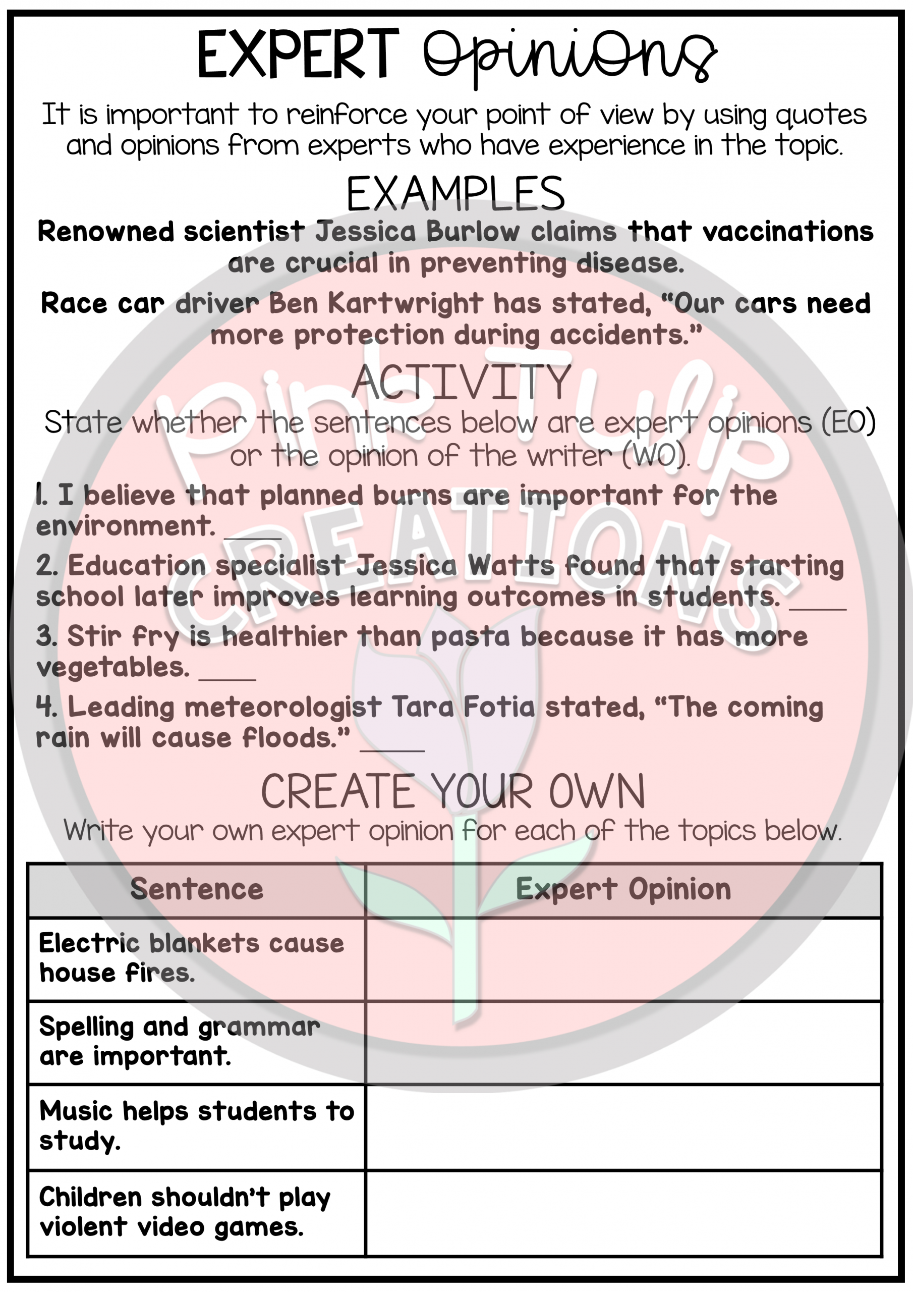 Persuasive Writing Worksheet Pack - No Prep Lesson Ideas