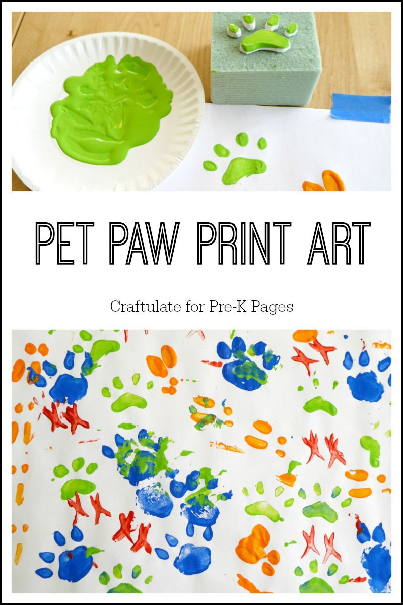 Pet Paw Print Art | Paw Print Art, Pets Preschool Theme, Pet