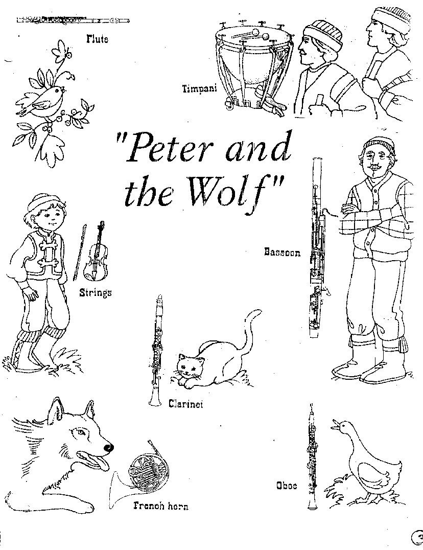 Peter And The Wolf Colouring Pages | Elementary Music