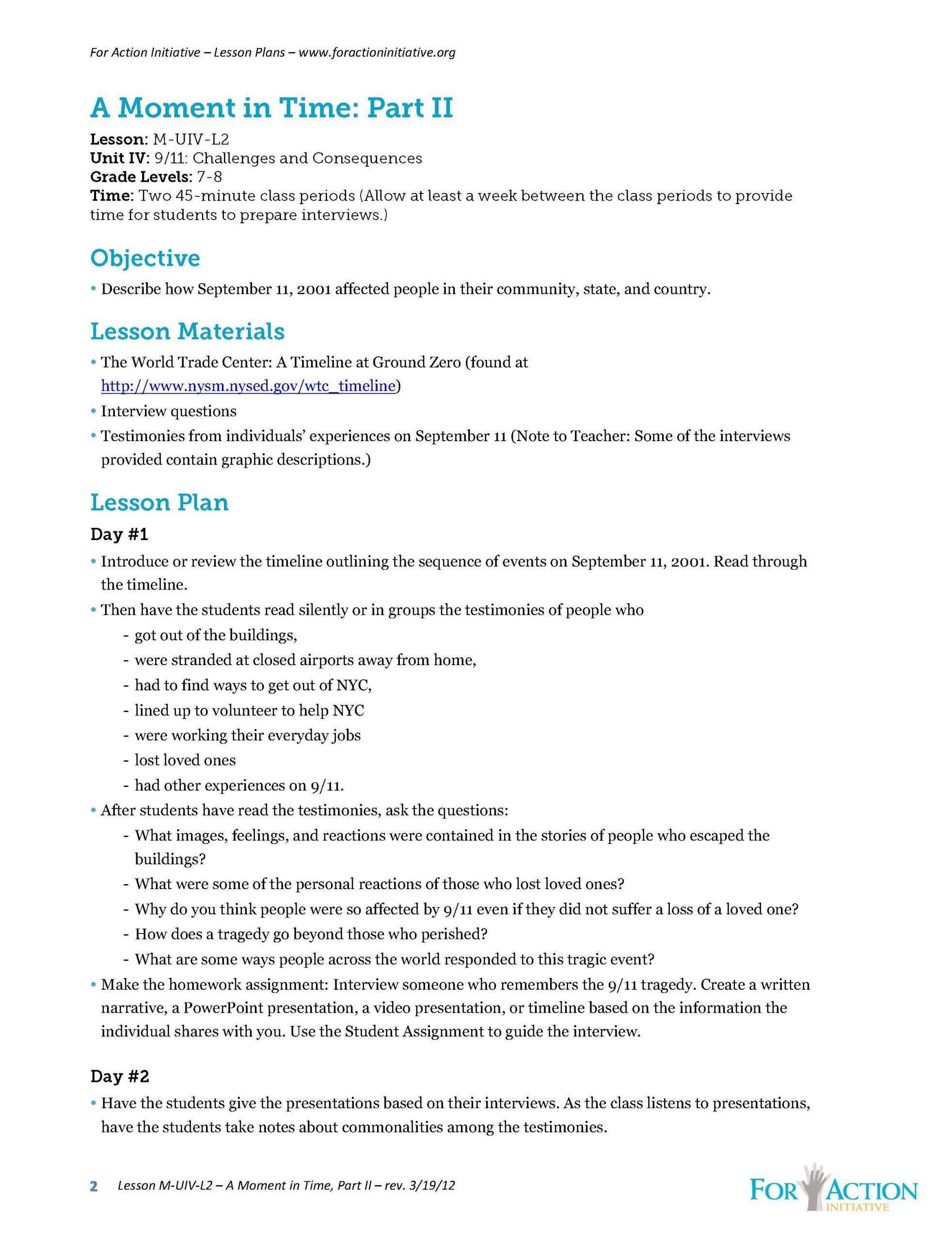 Pinnewseumed On 9/11 Middle School Lesson Plans - For