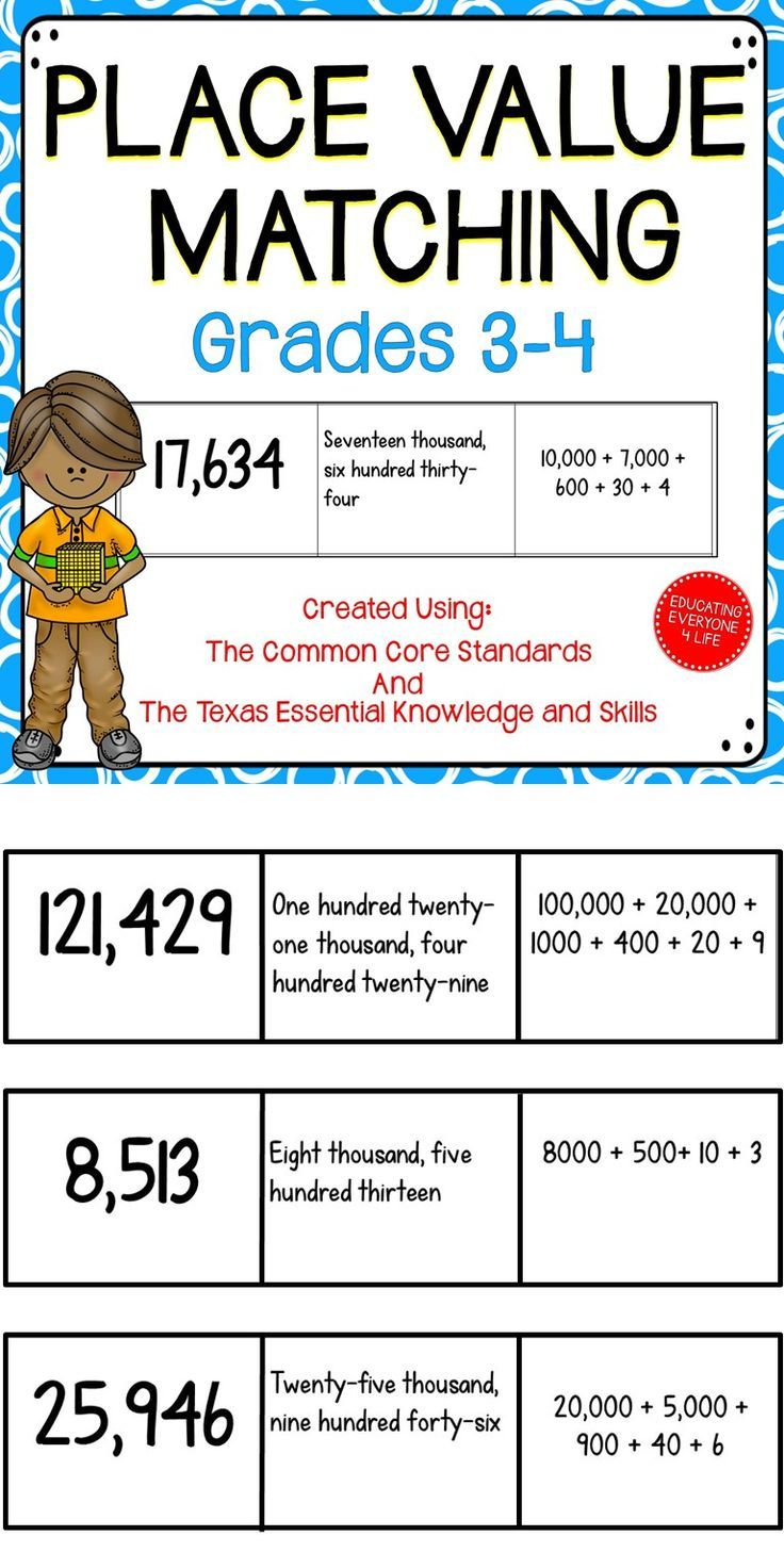 Place Value Matching | Math Lesson Plans, 3Rd Grade Math