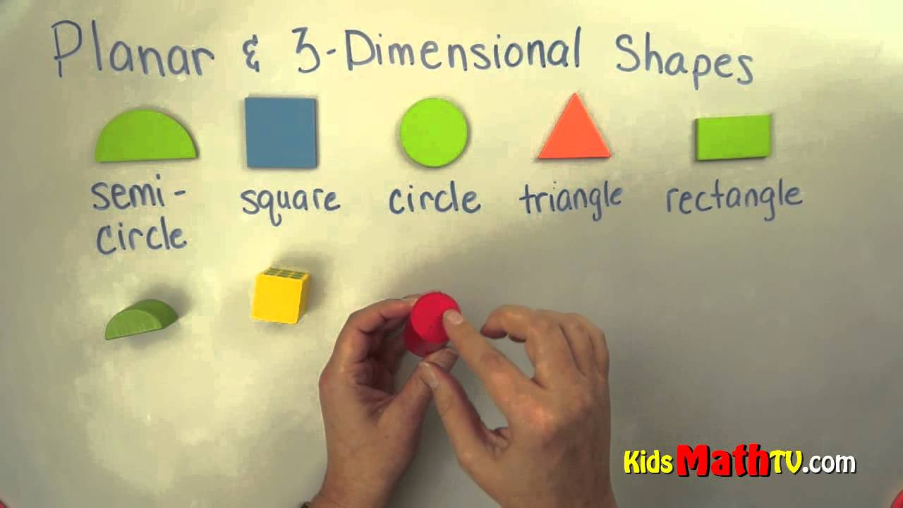 Planar And 3 D Shapes. Geometry Lesson On Shapes For Kindergarten &amp;amp; 1St  Graders