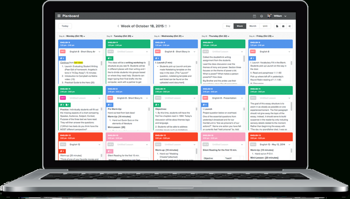 Planboard For Lesson Planning | Teacher Lesson Plan Book