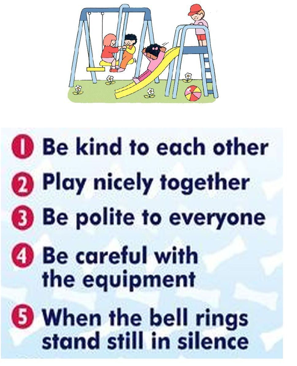 Playground Rules And Visuals. Great Resource! | Playground