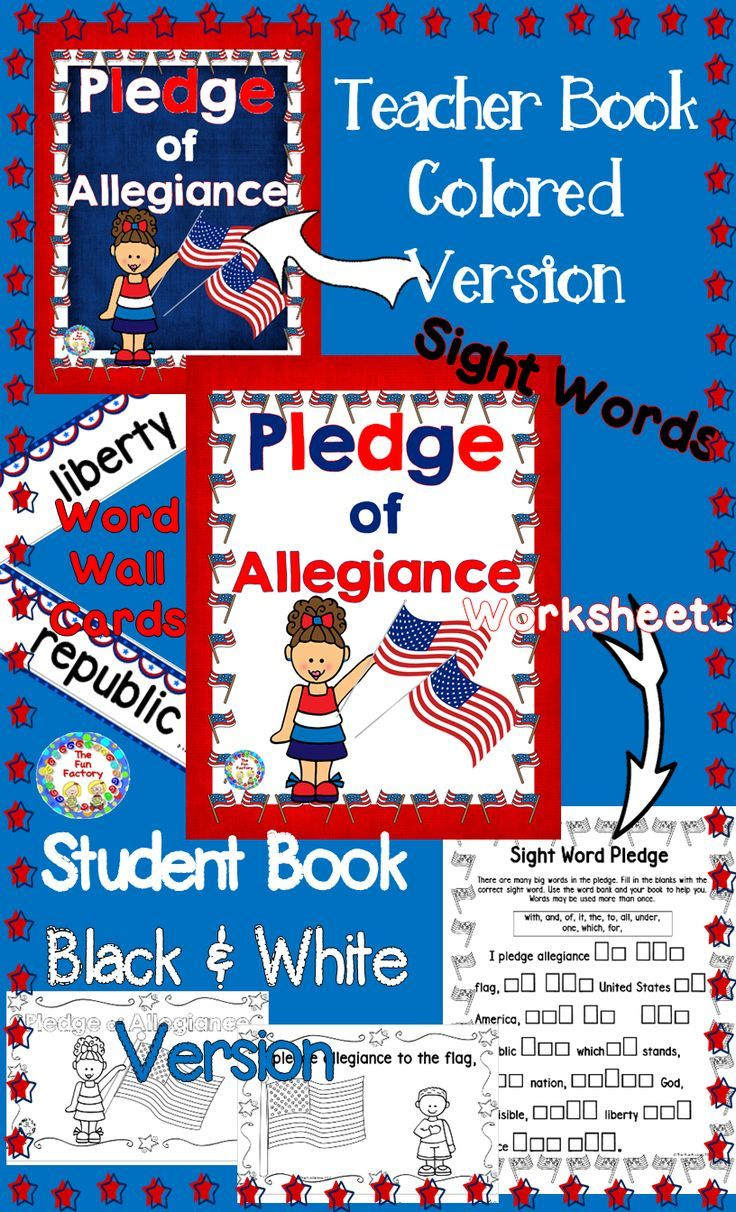 Pledge Of Allegiance, K-2, Student Reader, Reading