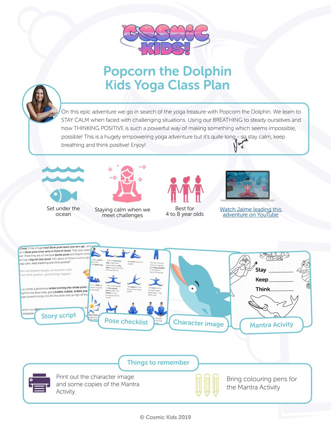 Popcorn The Dolphin - A Cosmic Kids Yoga Lesson Plan Preview