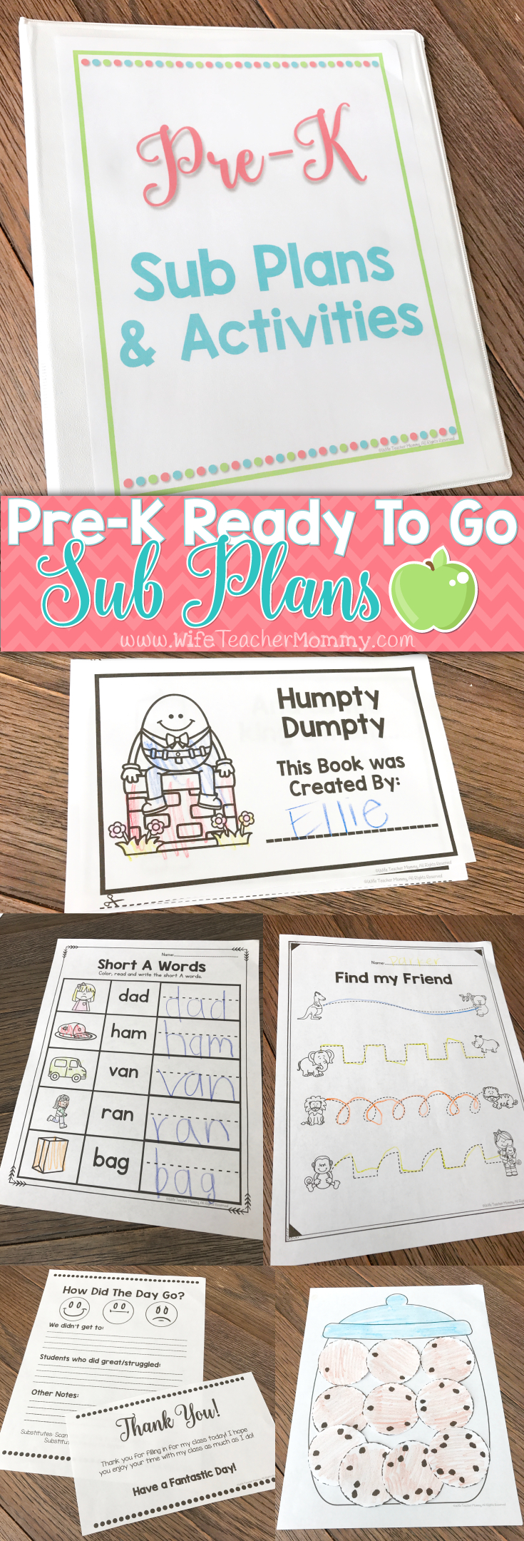 Pre-K Sub Plans (Preschool Emergency Substitute Plans) Or