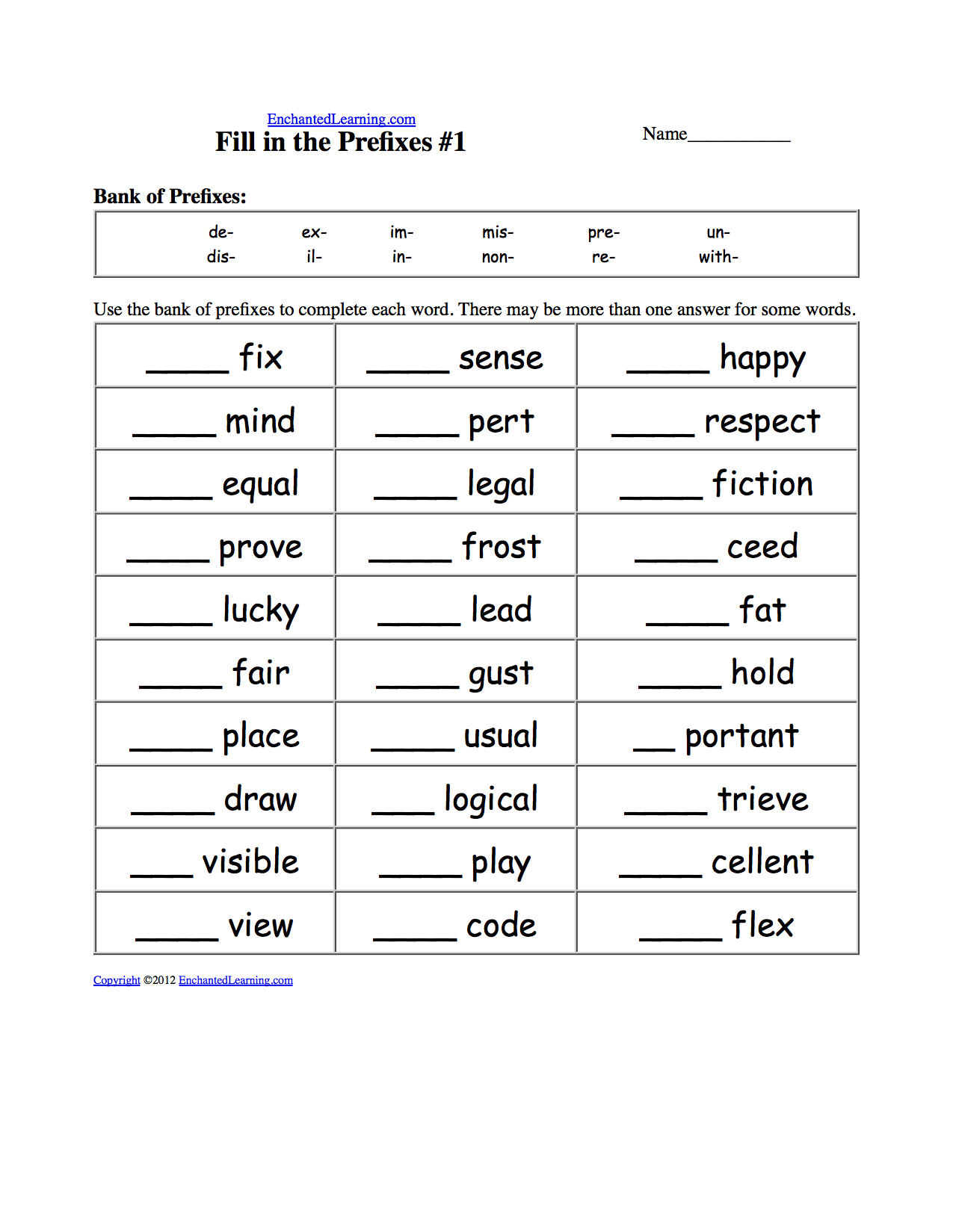 Prefix &amp;amp; Suffix Worksheet | Suffixes Worksheets, Prefixes