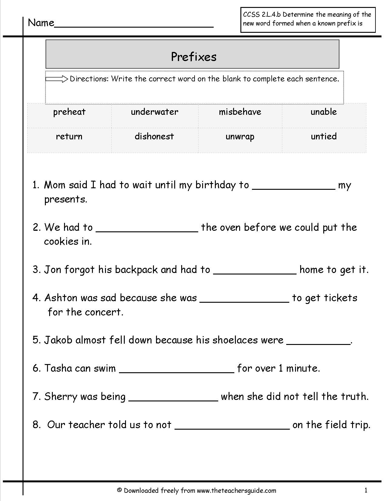 Prefixes And Suffixes Worksheets (Look At This One Next Week