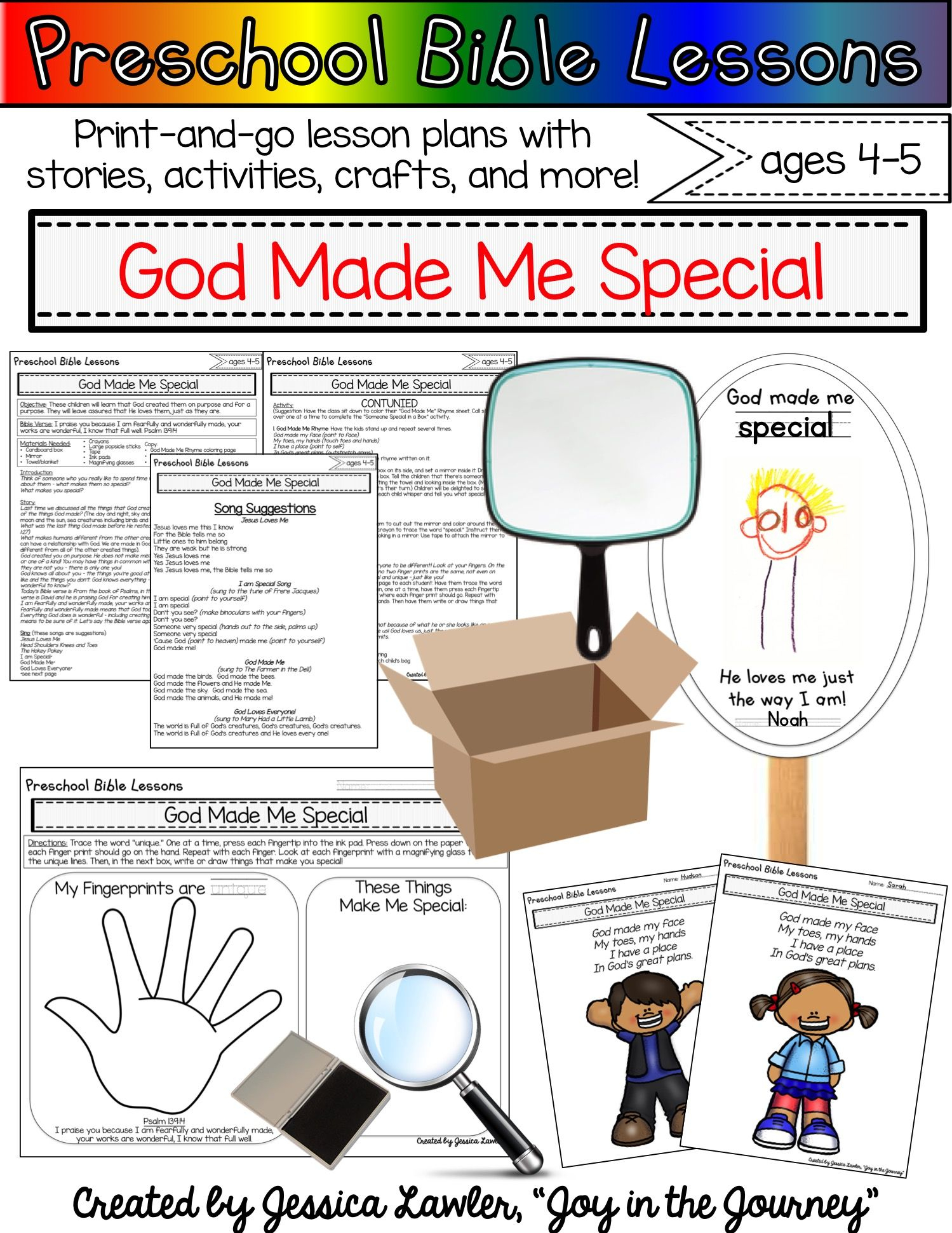 Preschool Bible Lessons: God Made Me Special (With Images