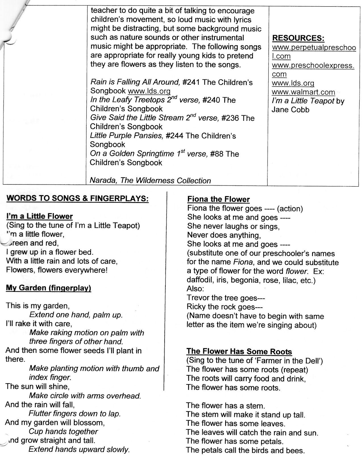 Preschool Dance Lesson Plans Lesson Plans Learning