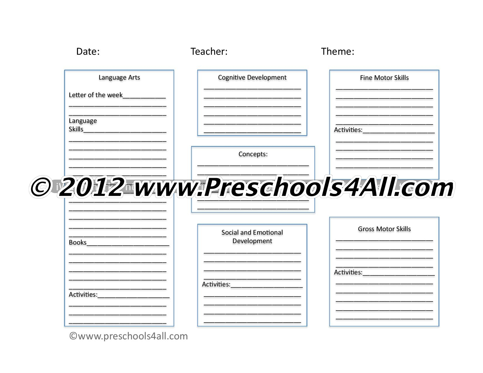 Preschool Lesson Plan Template - Lesson Plan Book Template