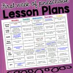 Preschool Ponderings: My Lesson Plans For The First Week Of