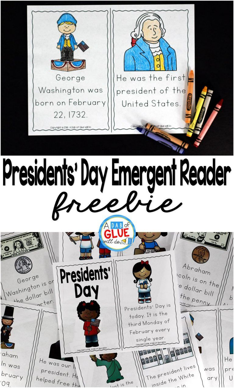 Presidents&amp;#039; Day Emergent Reader | Kindergarten Lessons