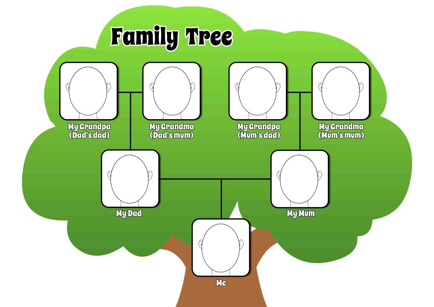 Printable Pdf Family Tree Page To Complement Any Lesson Plan