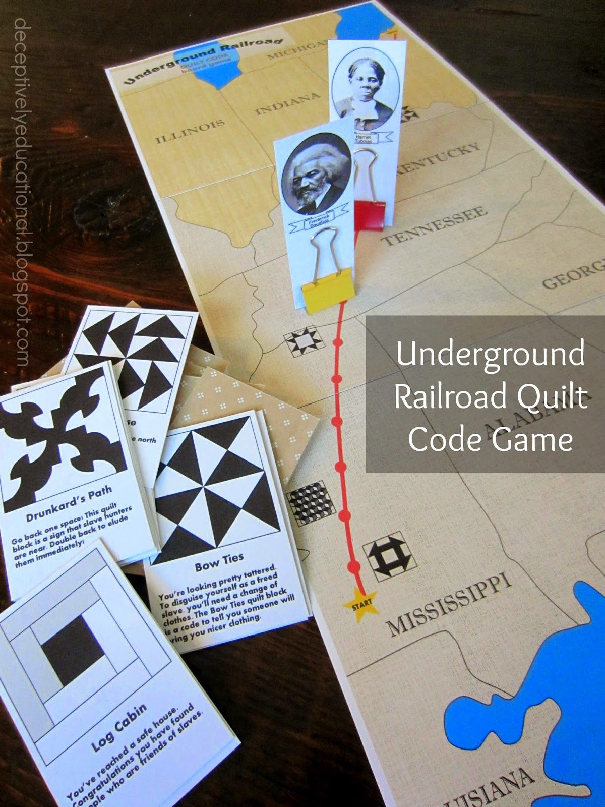 Printable Underground Railroad Quilt Code Game (Relentlessly