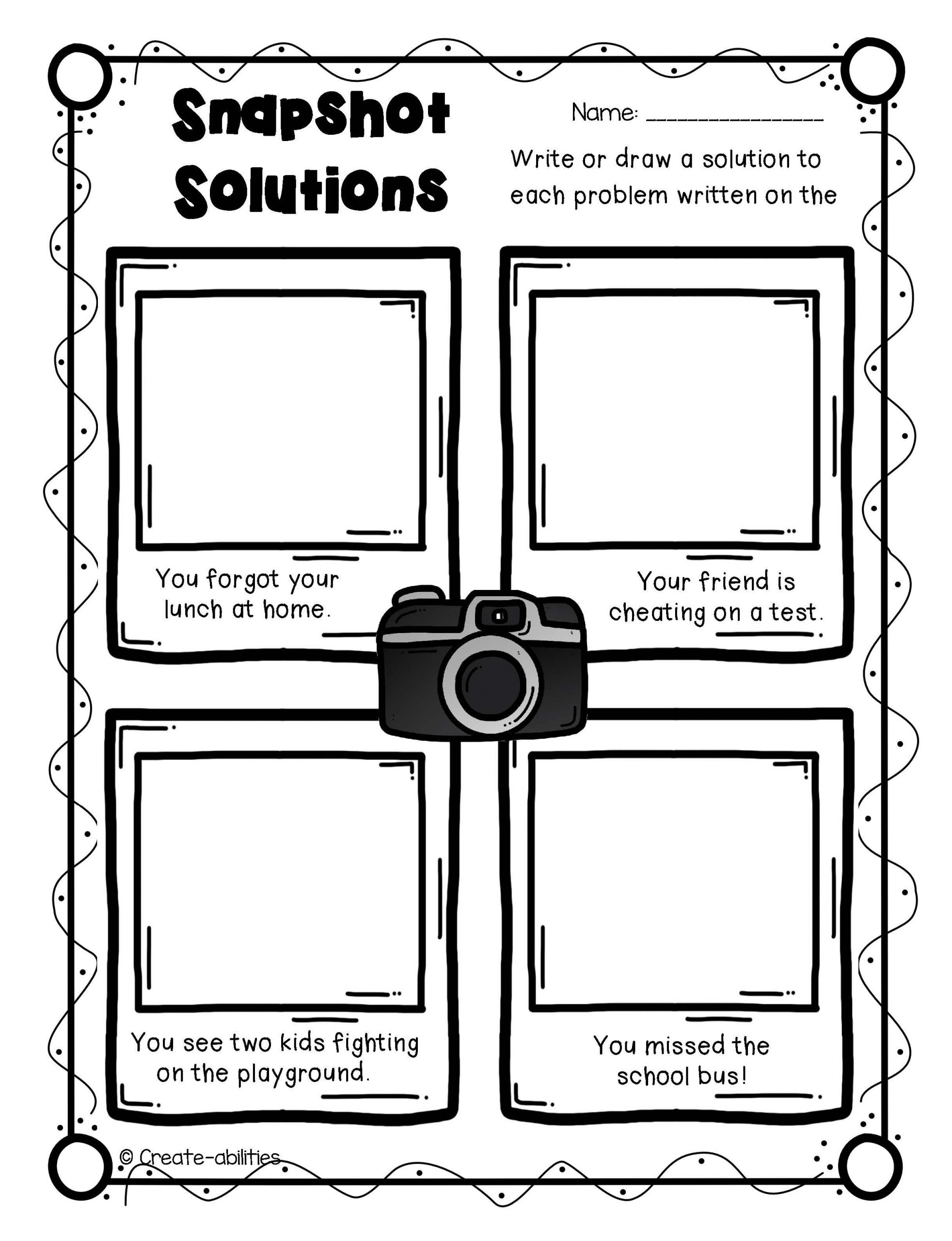 Problem And Solution Freebie | Middle School Counseling