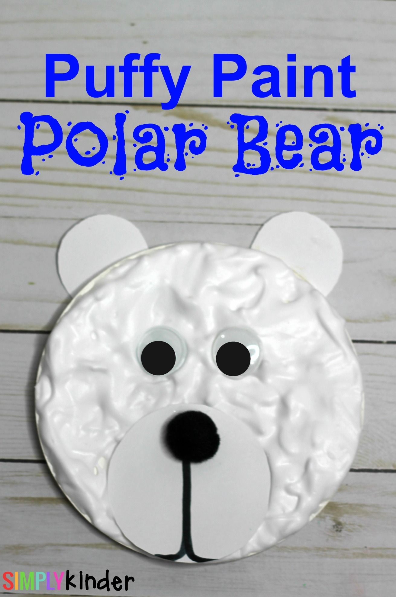 Puffy Paint Polar Bear Craft | Bear Crafts Preschool, Bear