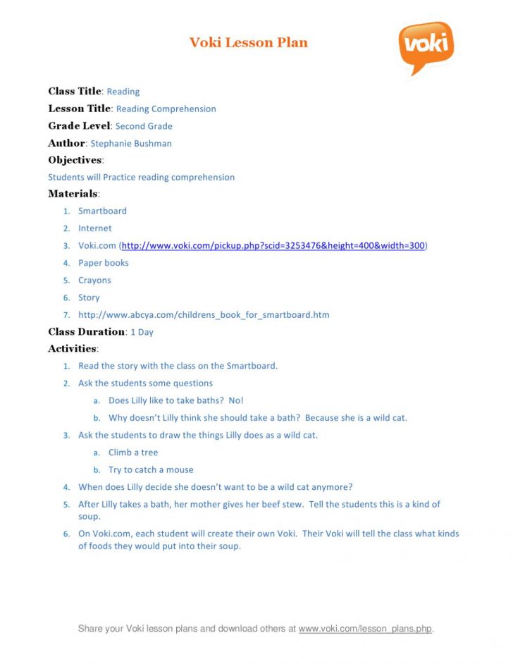 Reading Comprehension Lesson Plans 2nd Grade - Lesson Plans Learning