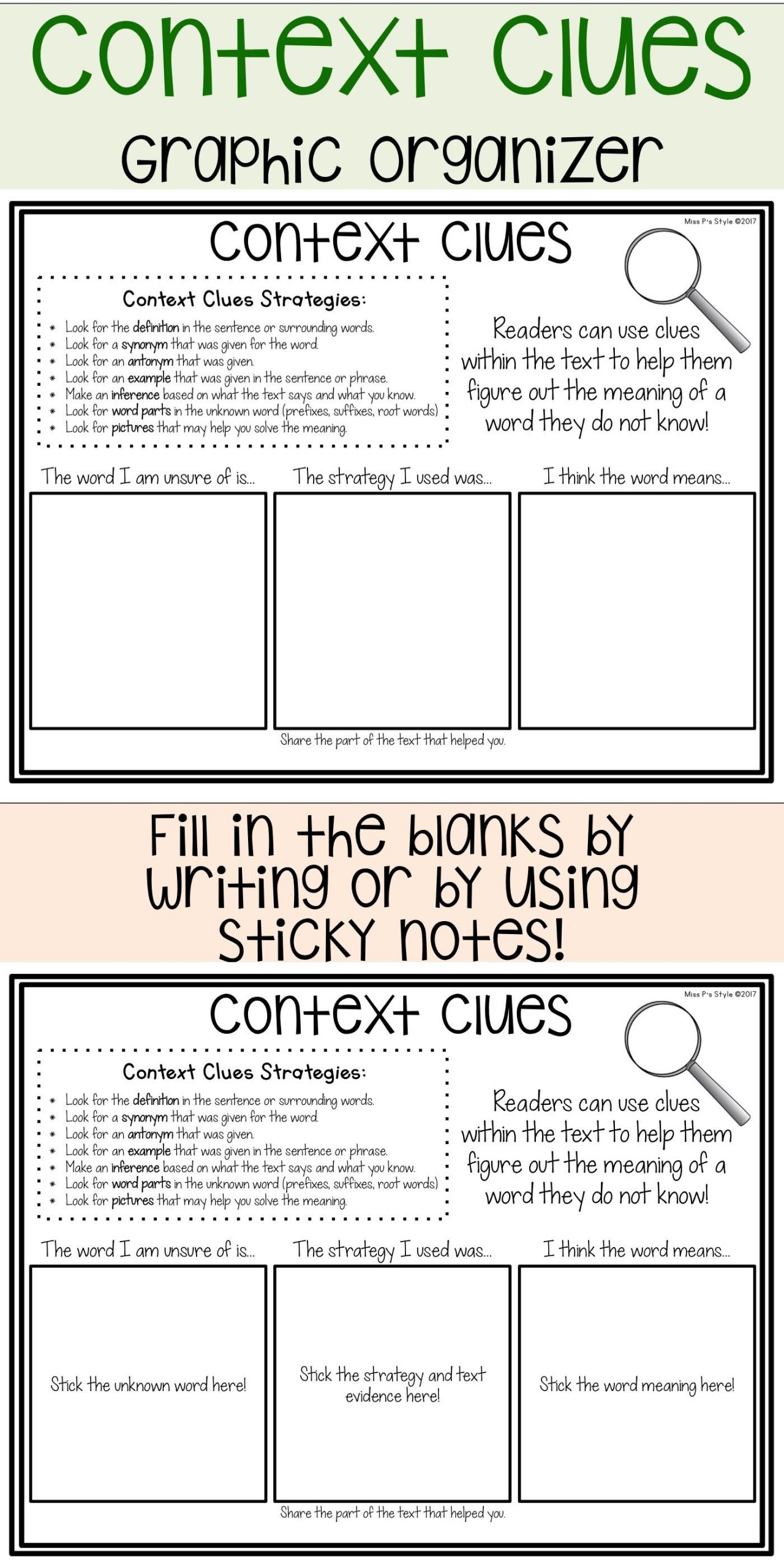 Reading Graphic Organizers | Context Clues Lesson, Context