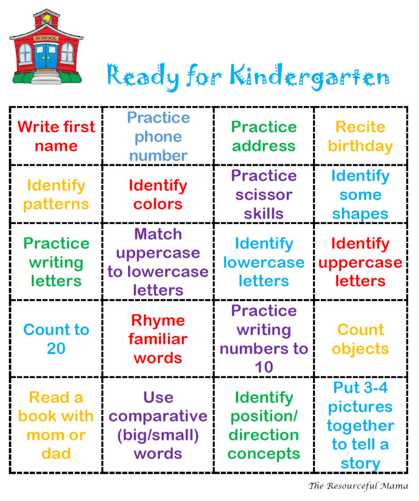 Ready For Kindergarten Bingo | Kindergarten Readiness