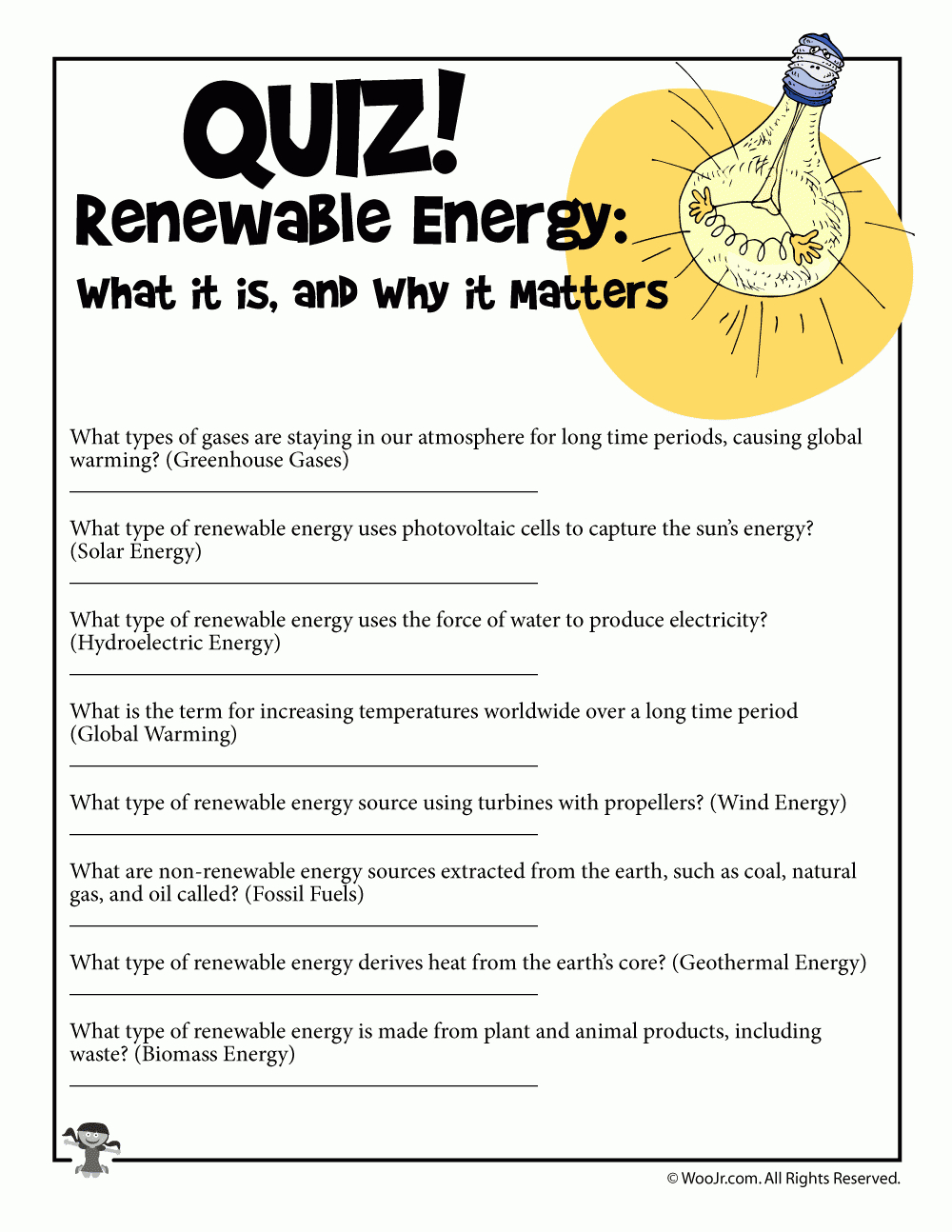 Renewable Energy Lesson Plan And Printable Worksheets | Woo