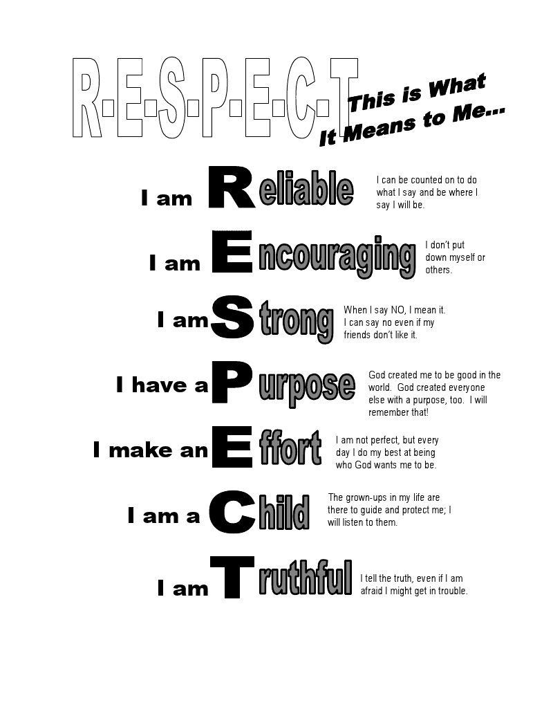 Respect Lesson For Safety, Attitude, Etc. Rschurchlady