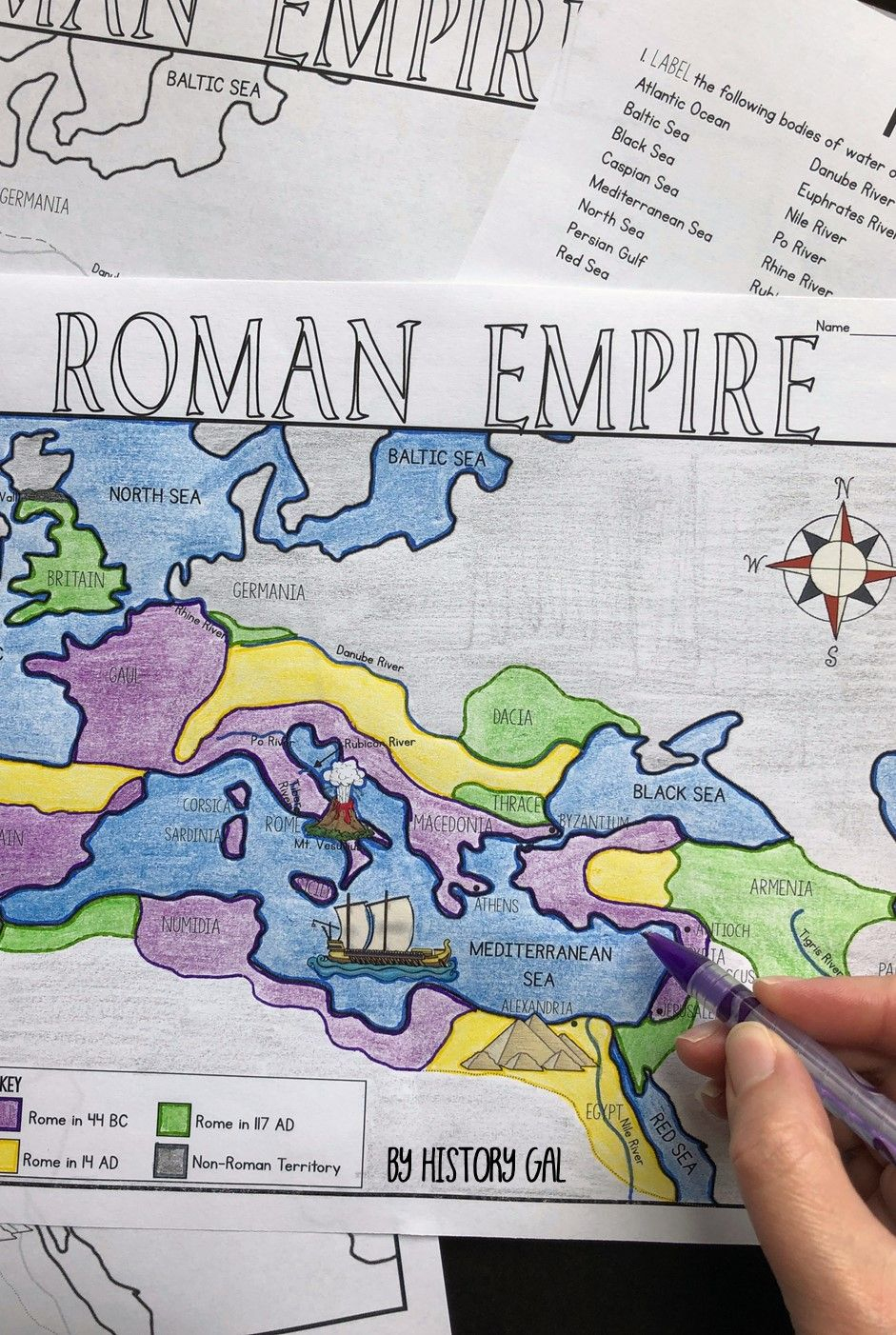 Roman Empire Map Activity | Map Activities, Roman Empire
