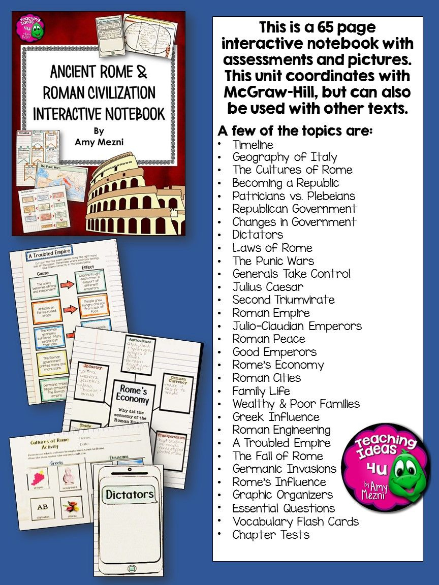 Rome: Republic To Empire &amp;amp; Civilization Interactive Notebook